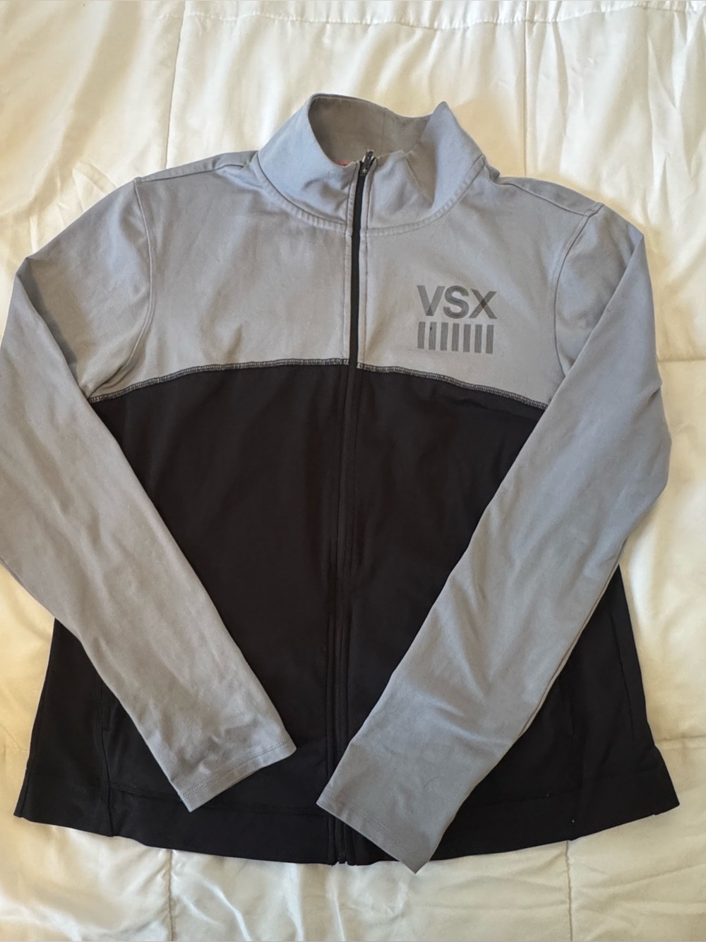 VSX Ladies Two-Tone Gray & Black Full-Zip activewear track Jacket sz L
